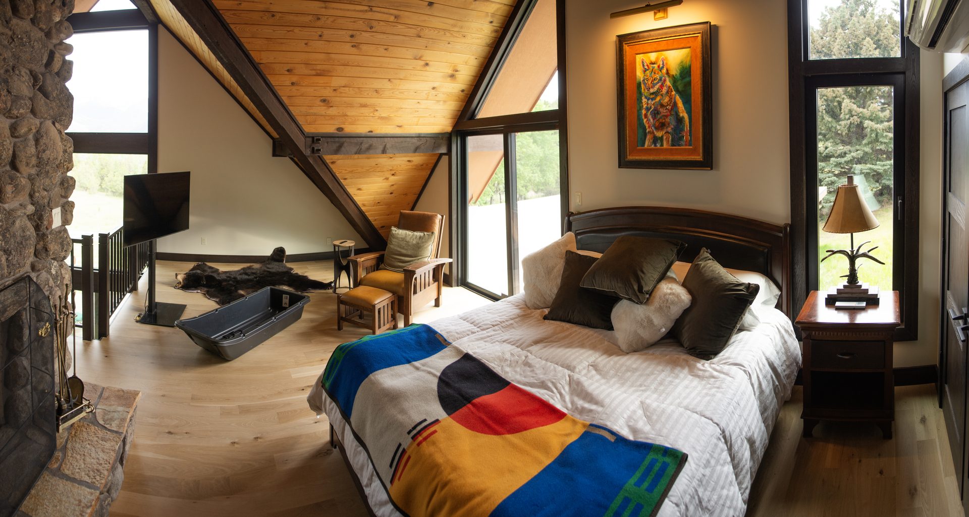 Master suite with fireplace