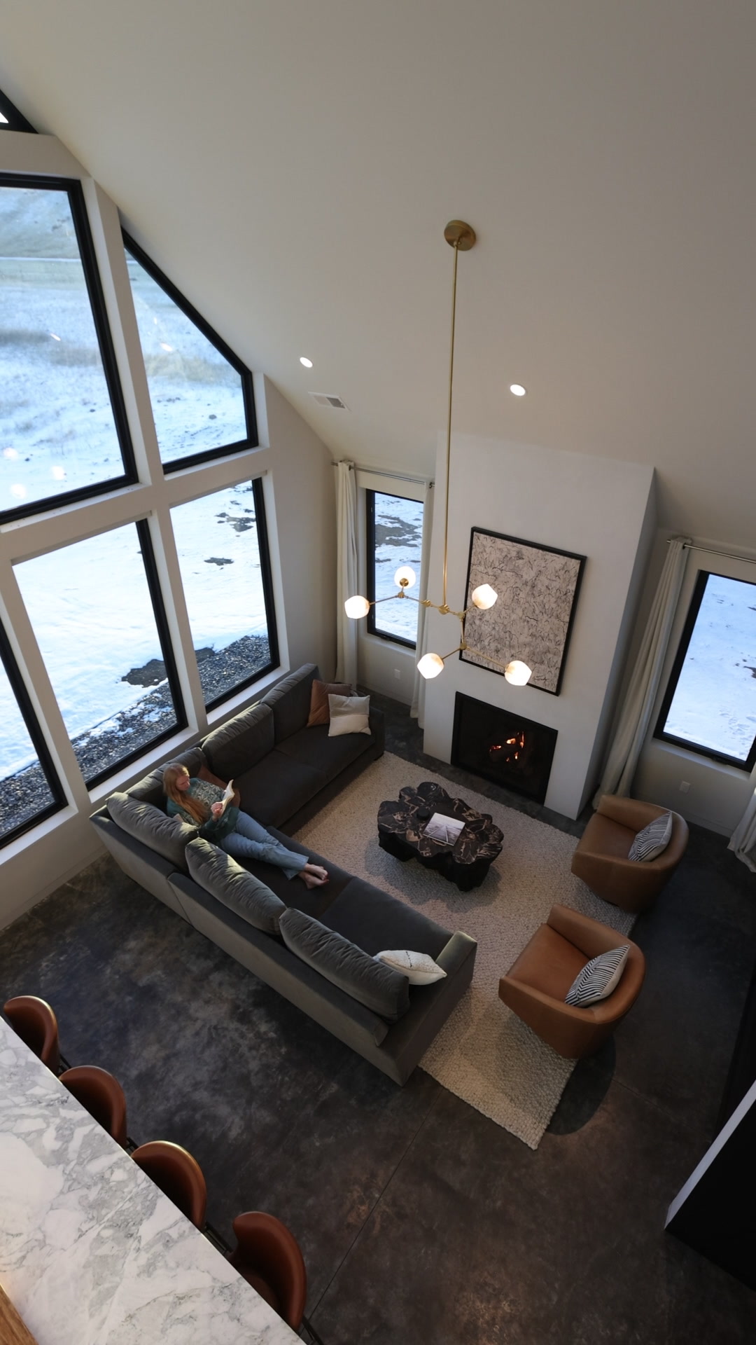 Living room with fireplace