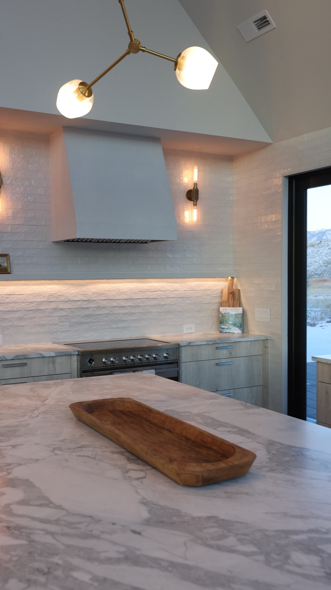 Kitchen detail with range hood